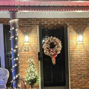 Festive Holiday Wreath with Red and White Accents